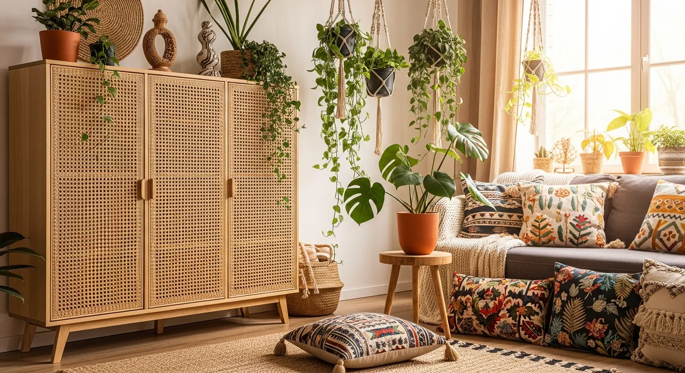 Adhésif Rotin - Texture Tressée pour Décoration Bohème